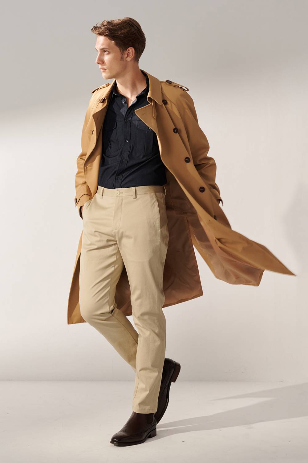 SST&C Apricot Side-Cut Slim-Fit Elastic Casual Trousers | 00162409006_3