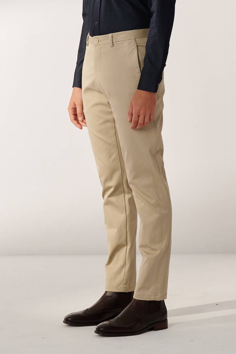 SST&C Apricot Side-Cut Slim-Fit Elastic Casual Trousers | 00162409006_4