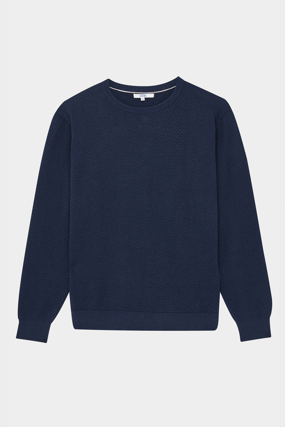 SST&C Dark Royal Blue Cotton Crew Neck Sweater | 00182409006_7