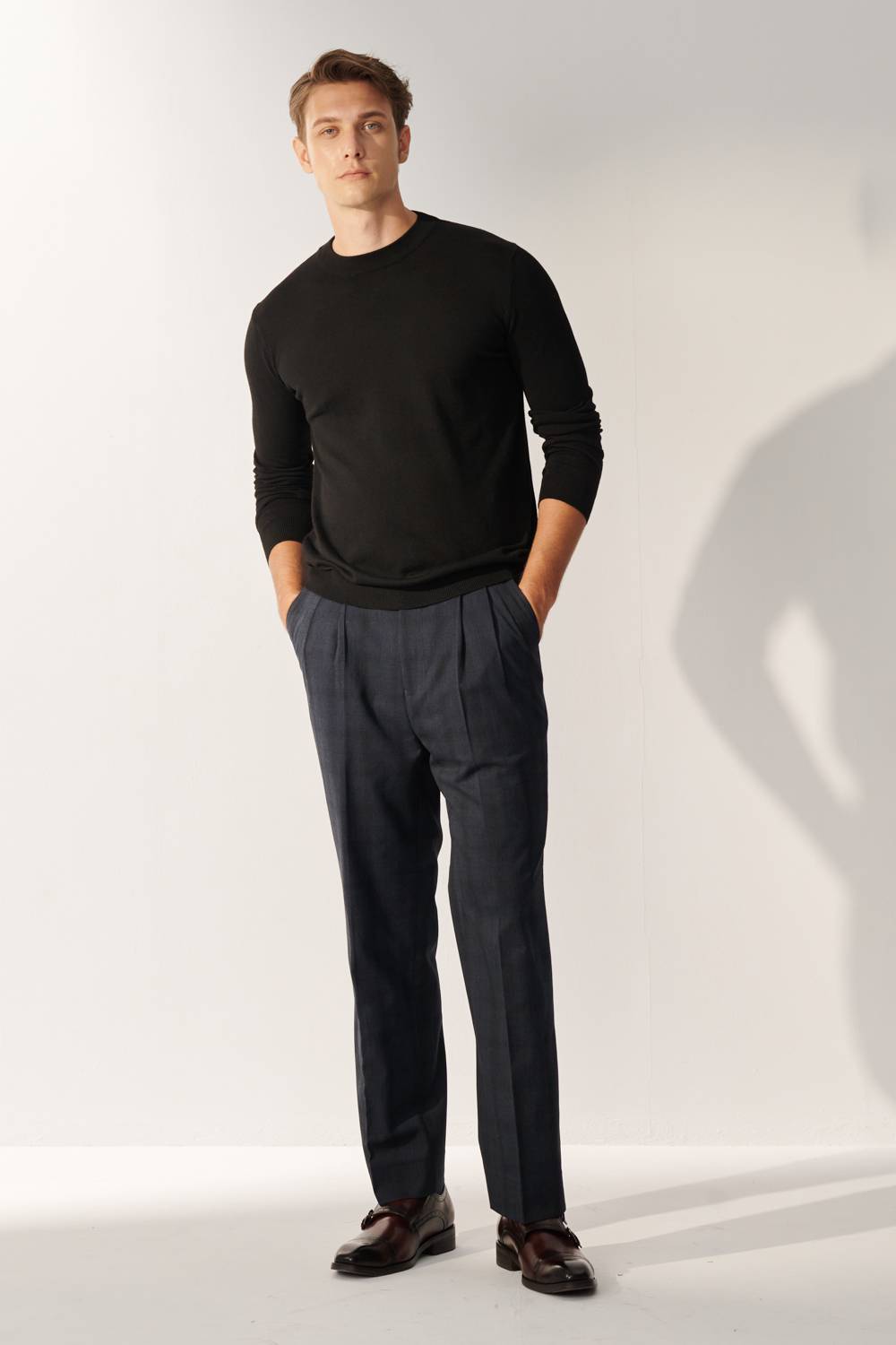 SST&C Black Turtleneck Wool-Blend Sweater | 00182409007_3