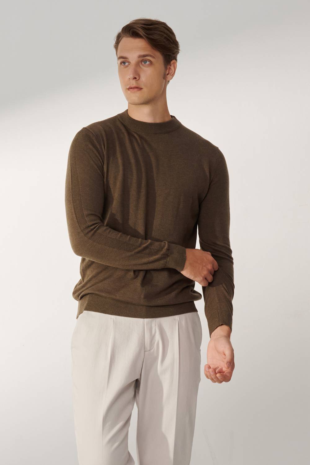 SST&C Dark Green Half Turtleneck Wool Blend Sweater | 00182409008_2