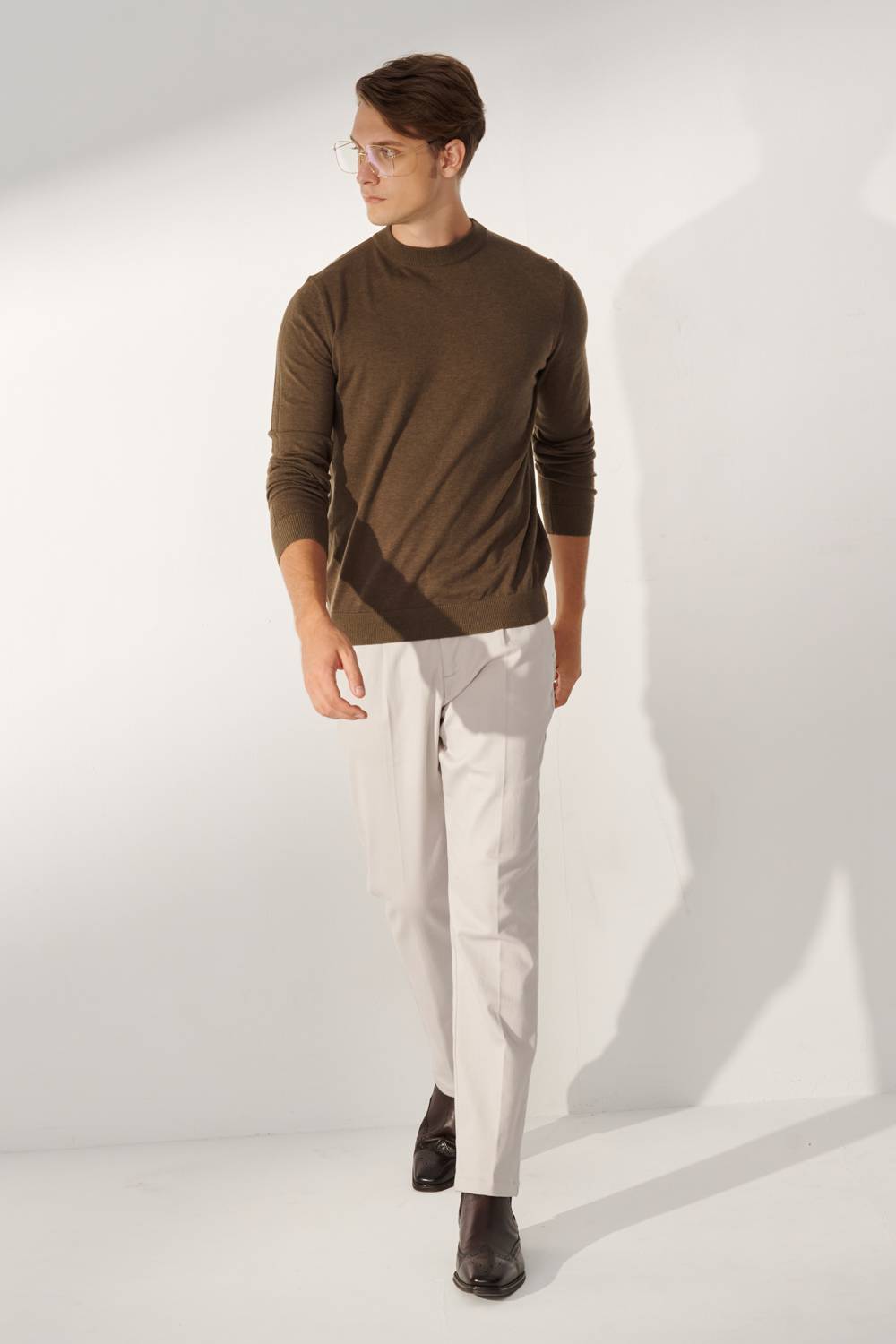 SST&C Dark Green Half Turtleneck Wool Blend Sweater | 00182409008_3