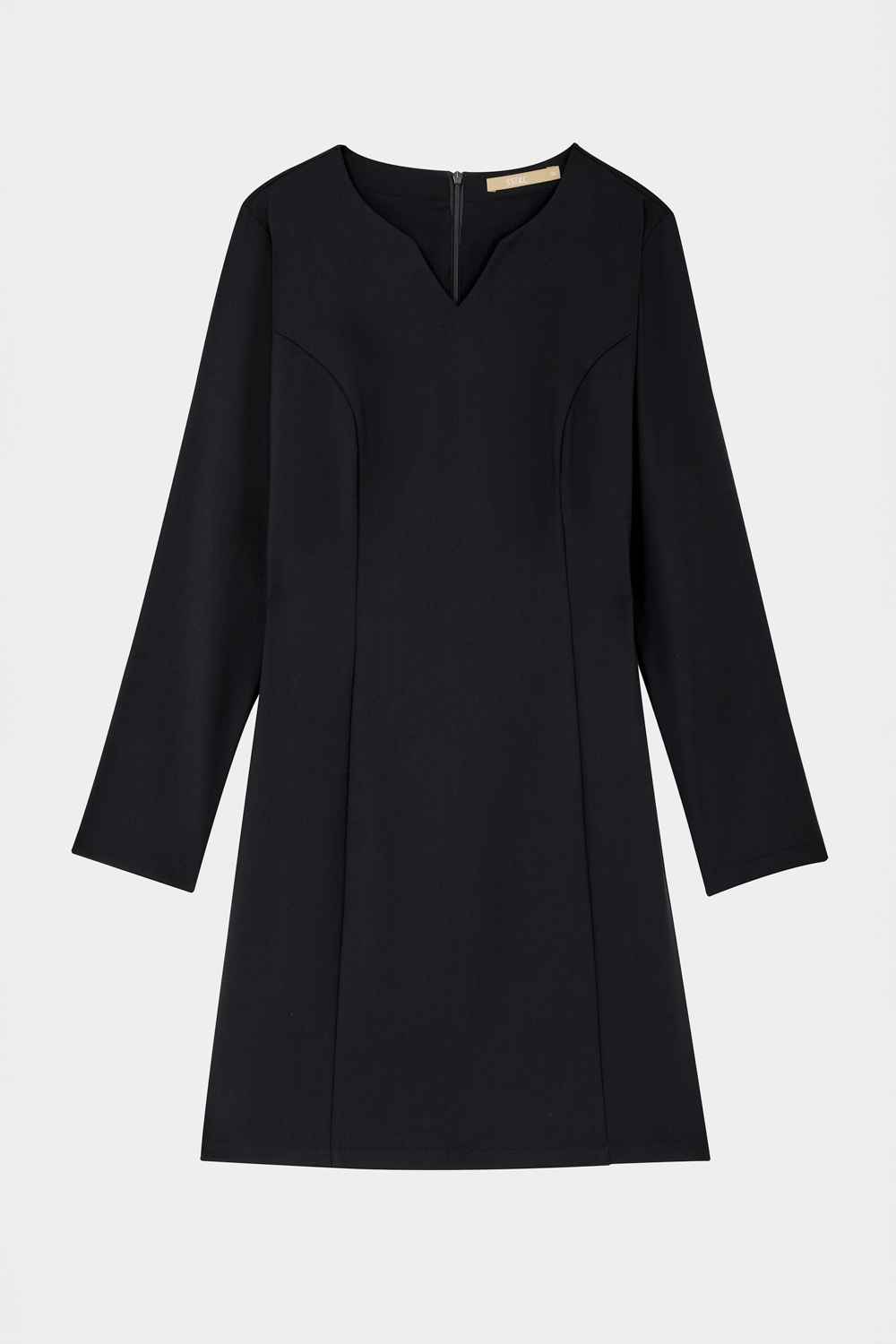 SST&C Black Style V-Neck Dress | 01222409002_7