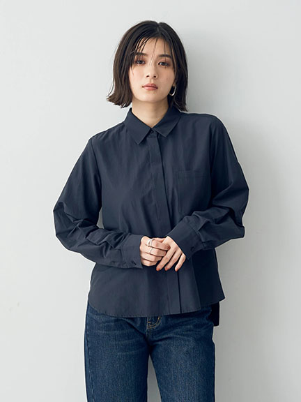 後百摺造型長袖襯衫/上衣(7C41L0A0300) - YECCA VECCA