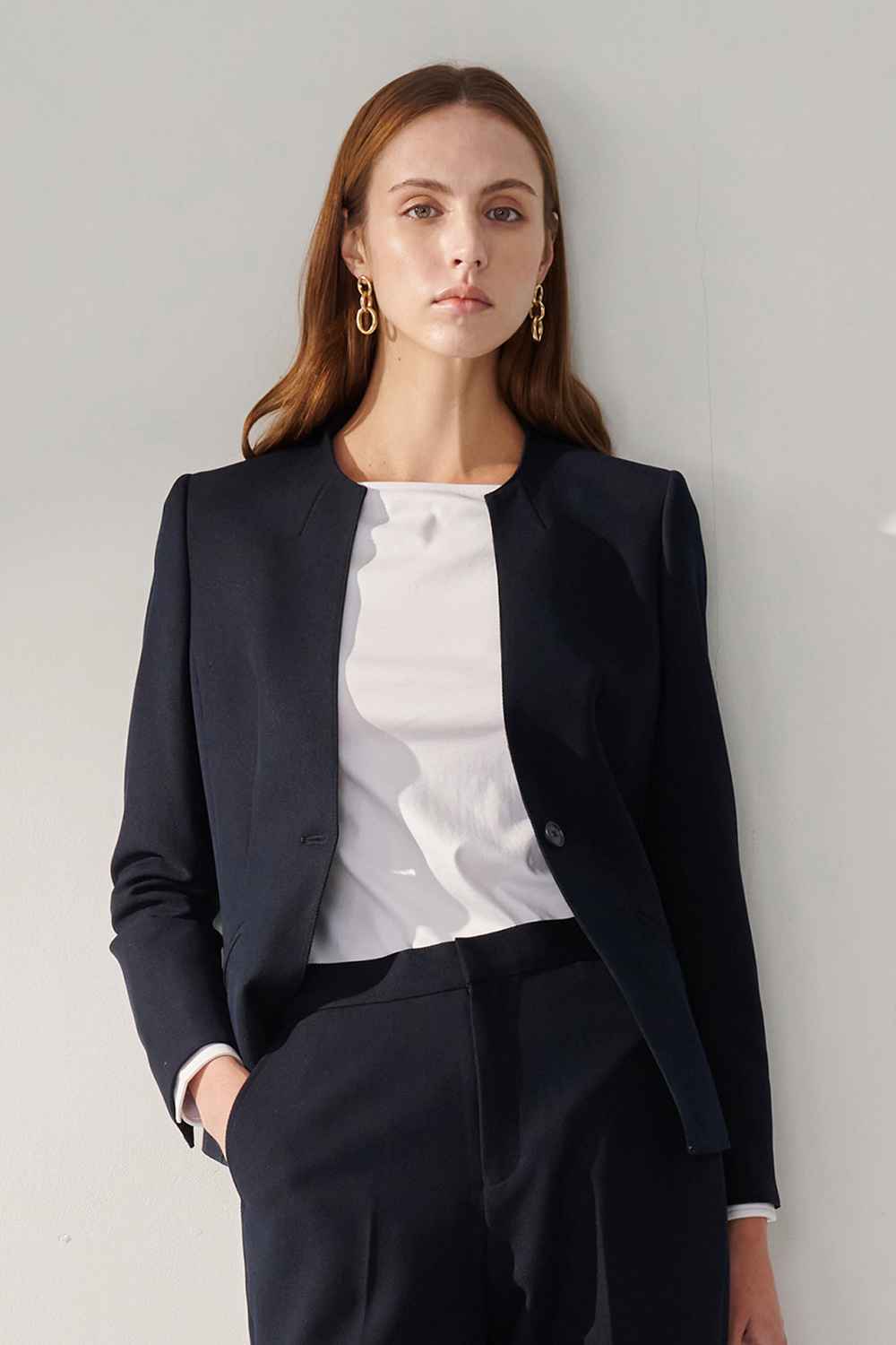 SST&C White Boat Collar Silky T-Shirt | 01202409001_2