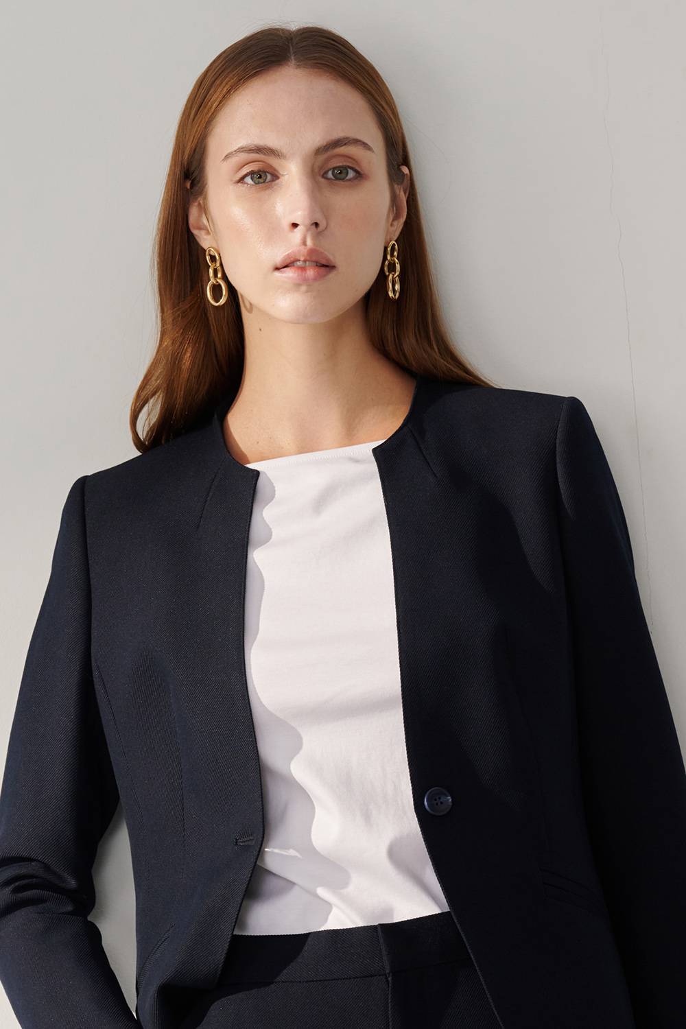 SST&C White Boat Collar Silky T-Shirt | 01202409001_3