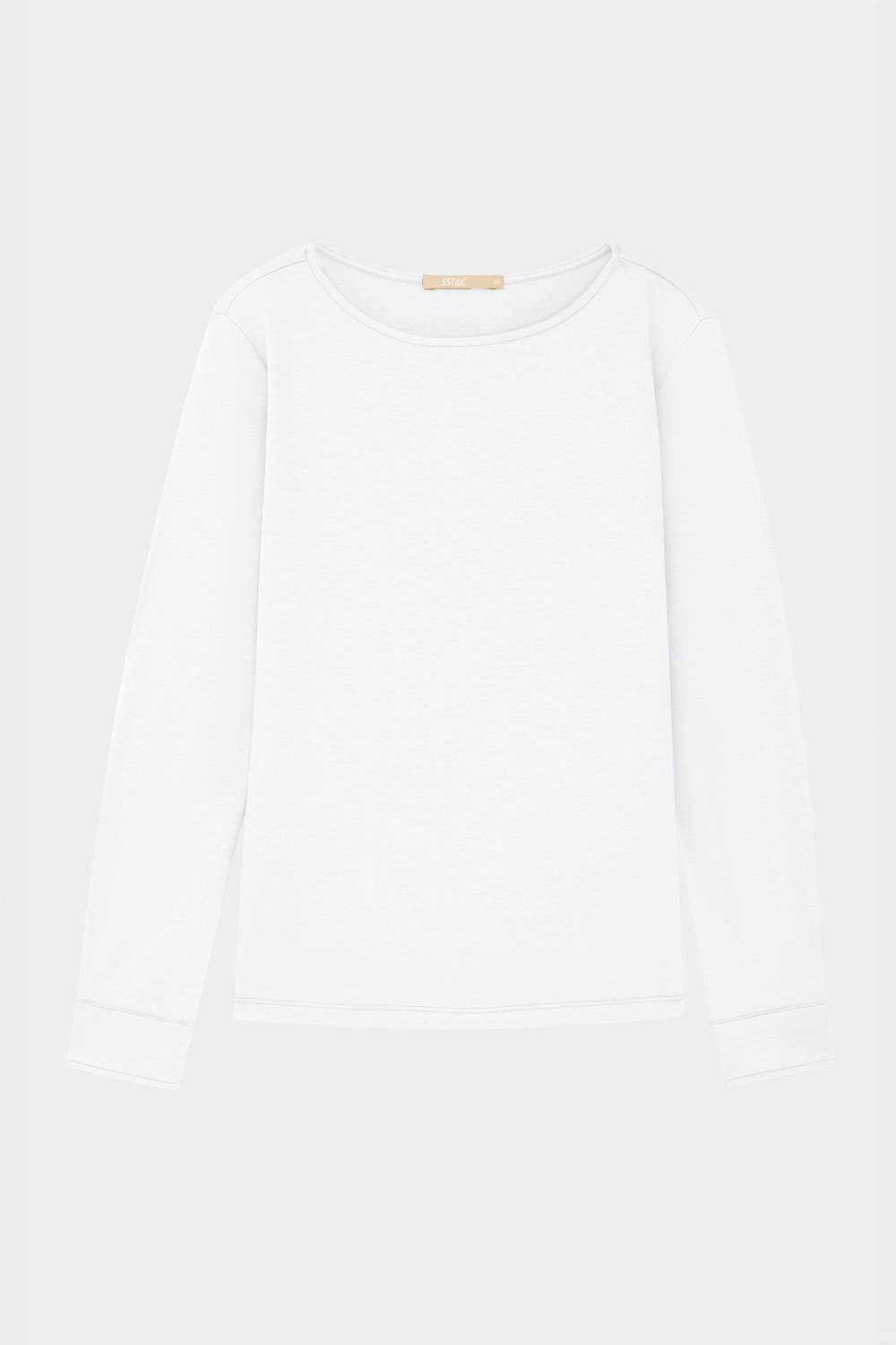 SST&C White Boat Collar Silky T-Shirt | 01202409001_5