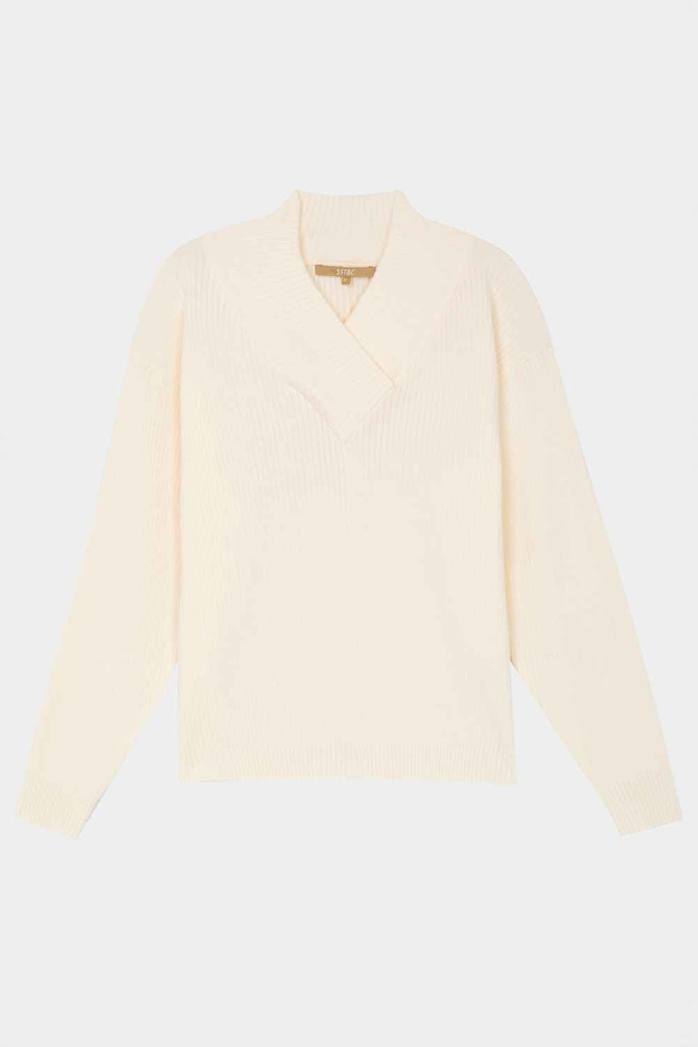 SST&C White Turtleneck Sweater | 01182409004_7