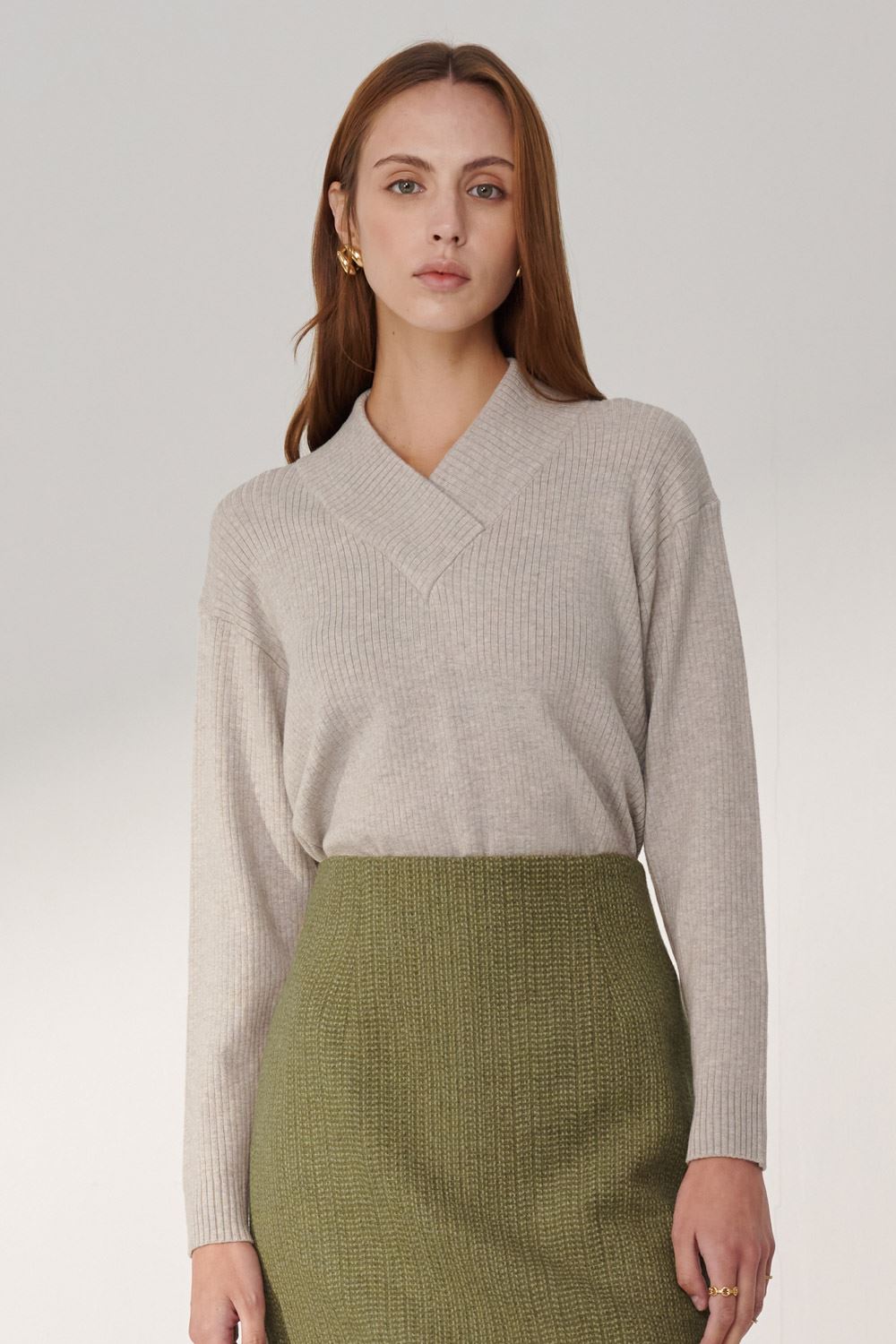 SST&C Gray Turtleneck Sweater | 01182409005_0