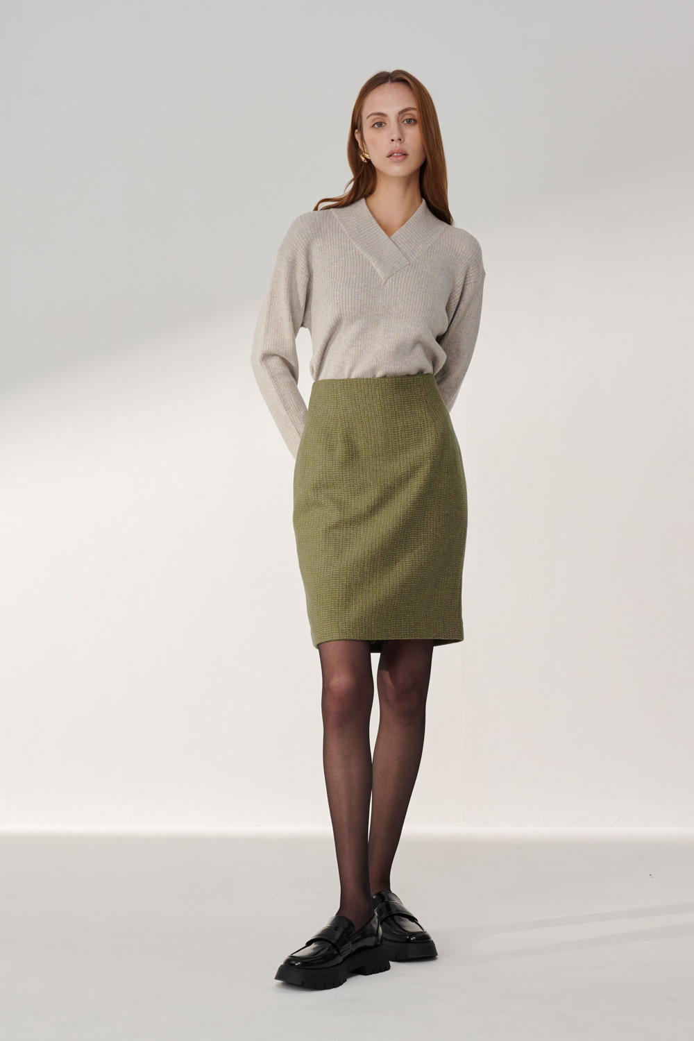 SST&C Gray Turtleneck Sweater | 01182409005_2