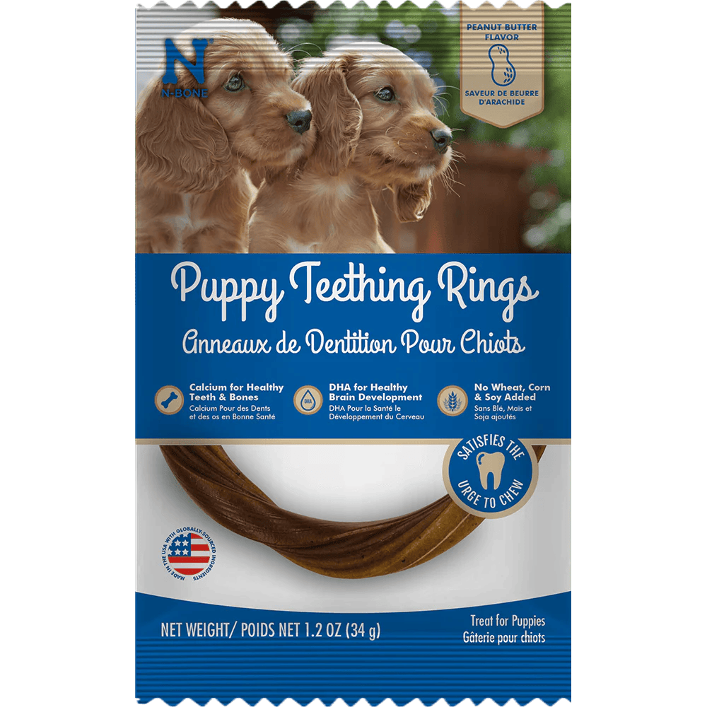 Puppy Teething Rings 犬用耐咀嚼DHA趣味潔牙圈 單圈 花生風味 34g/包 小狗幼犬長牙摩擦牙齦止癢專用_1