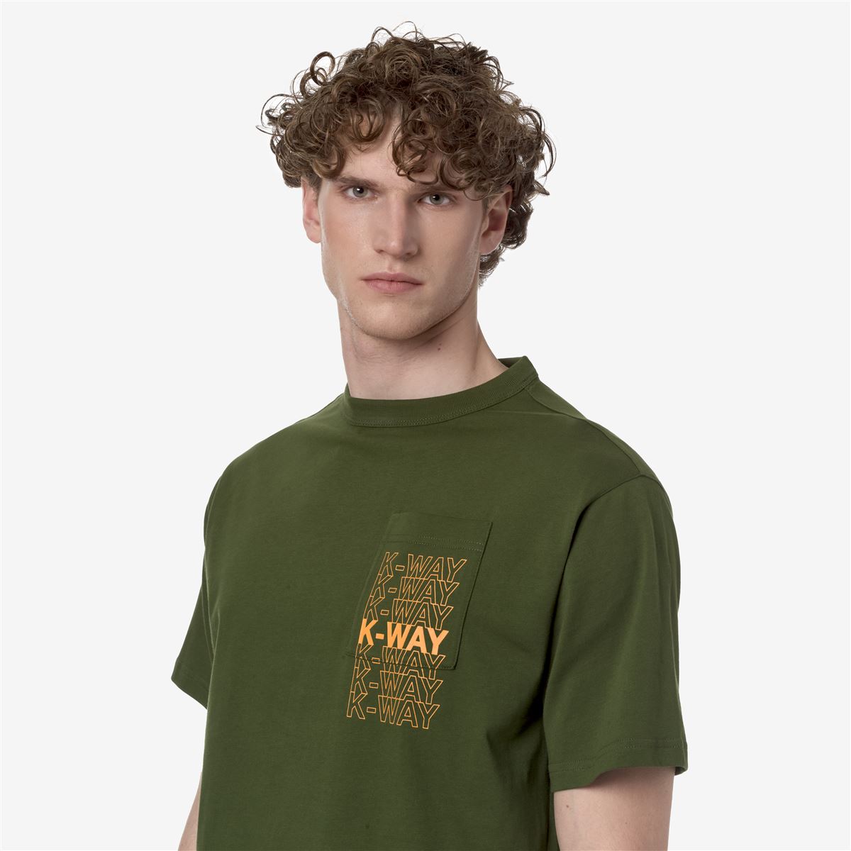 FANTOME K-WAY LETTERING 男士字母T恤_GREEN CYPRESS-ORANGE MD_4