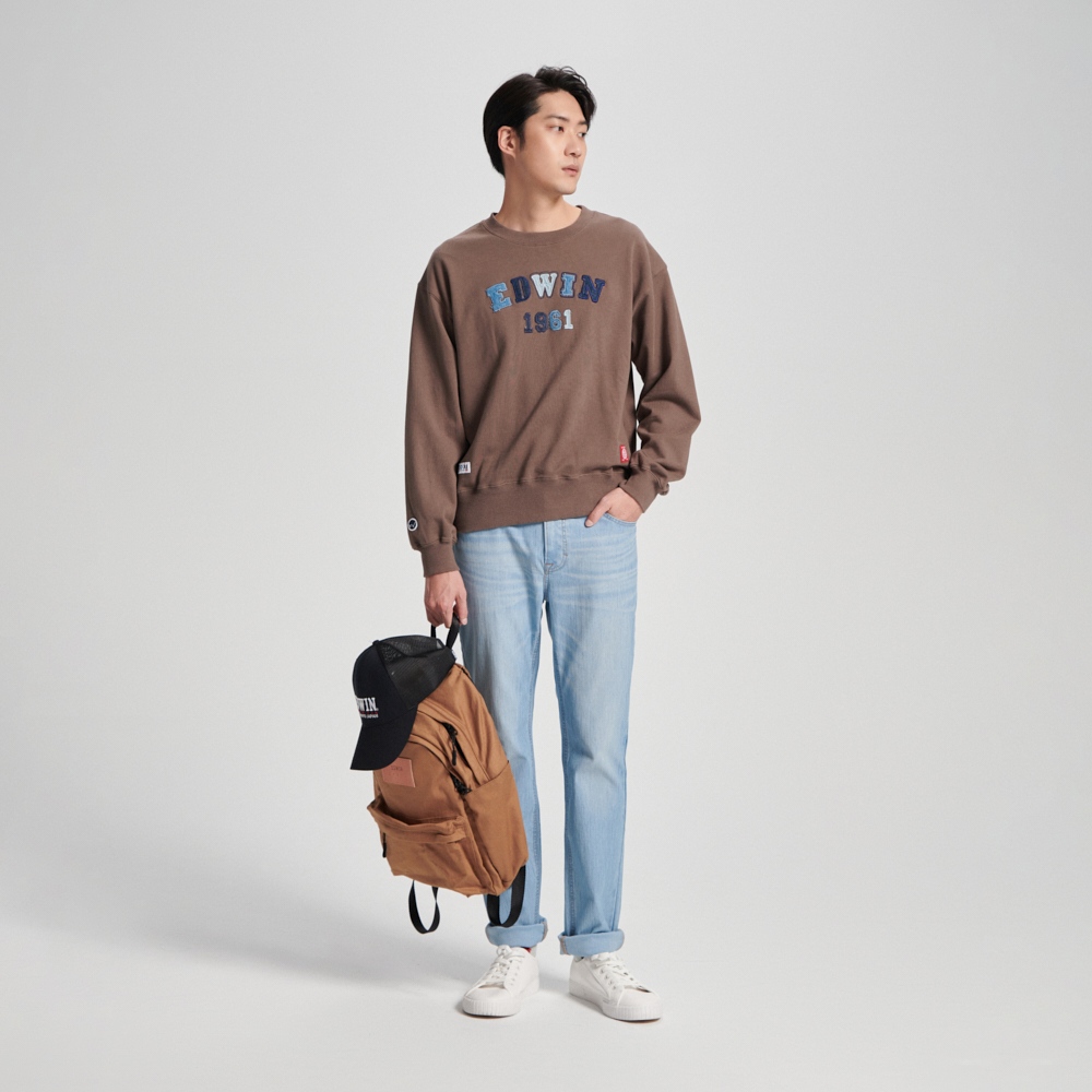 EDWIN｜BLUE TRIP｜男裝｜寬版貼布印花長袖T恤