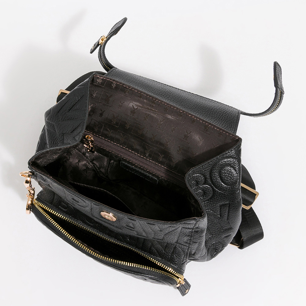 PLAYBOY - Backpack Superb Series - Black - Backpacks - Genuine Leather Black