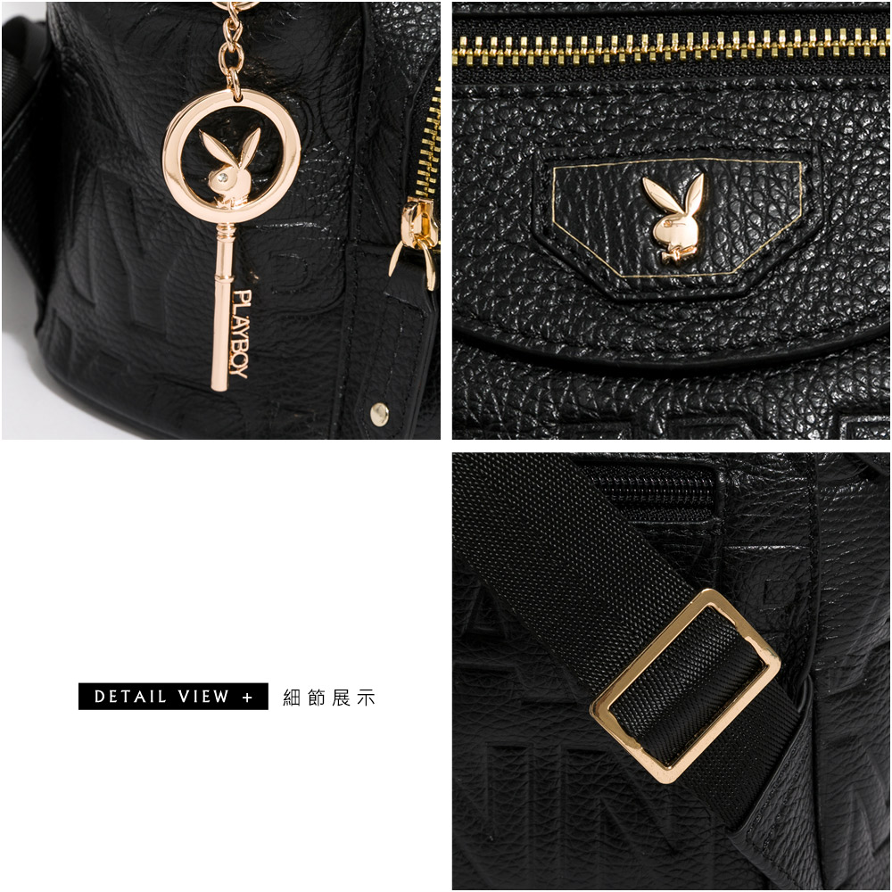 PLAYBOY - Backpack Superb Series - Black - Backpacks - Genuine Leather Black
