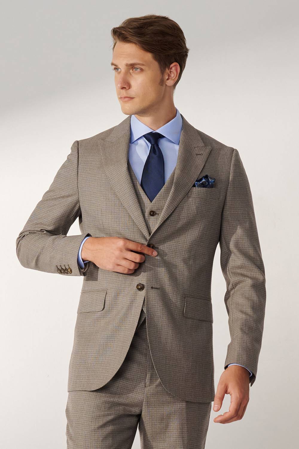 SST&C #Milan Series  Pink Check Pattern Slim Fit Suit Jacket | 00012409001_2