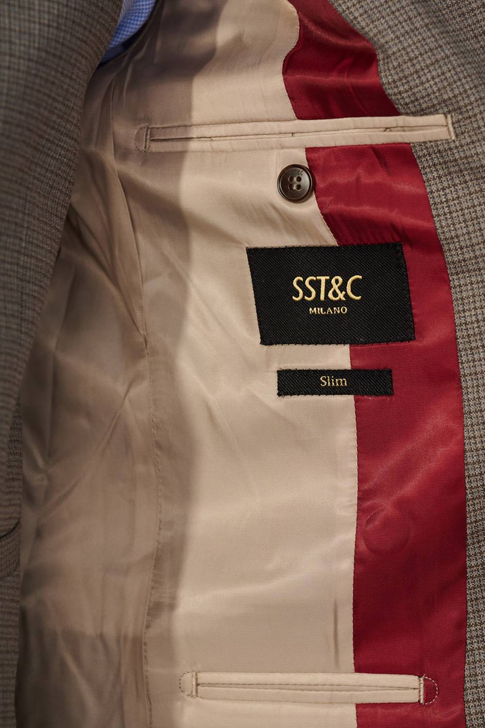 SST&C #Milan Series  Pink Check Pattern Slim Fit Suit Jacket | 00012409001_6