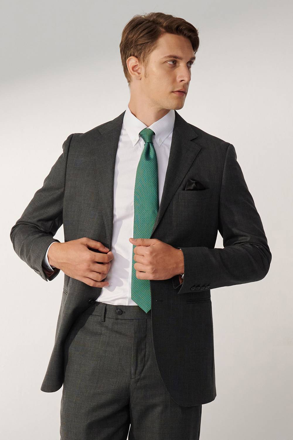 SST&C #Milan Series  Gray Slim Fit Suit Jacket | 00012409003_1