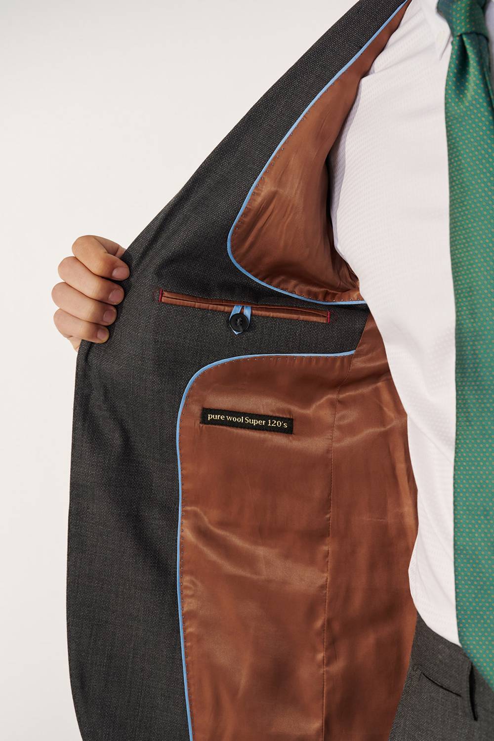 SST&C #Milan Series  Gray Slim Fit Suit Jacket | 00012409003_6