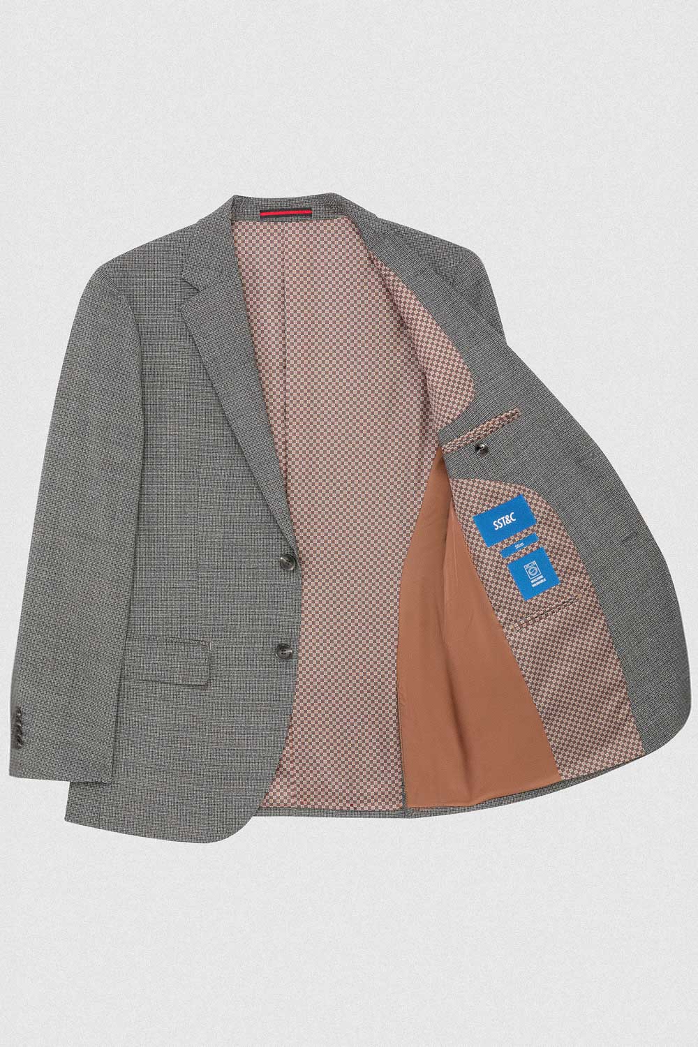 SST&C #Machine Washable Series  Charcoal Gray Check Pattern Slim Fit Suit Jacket | 00012409004_7