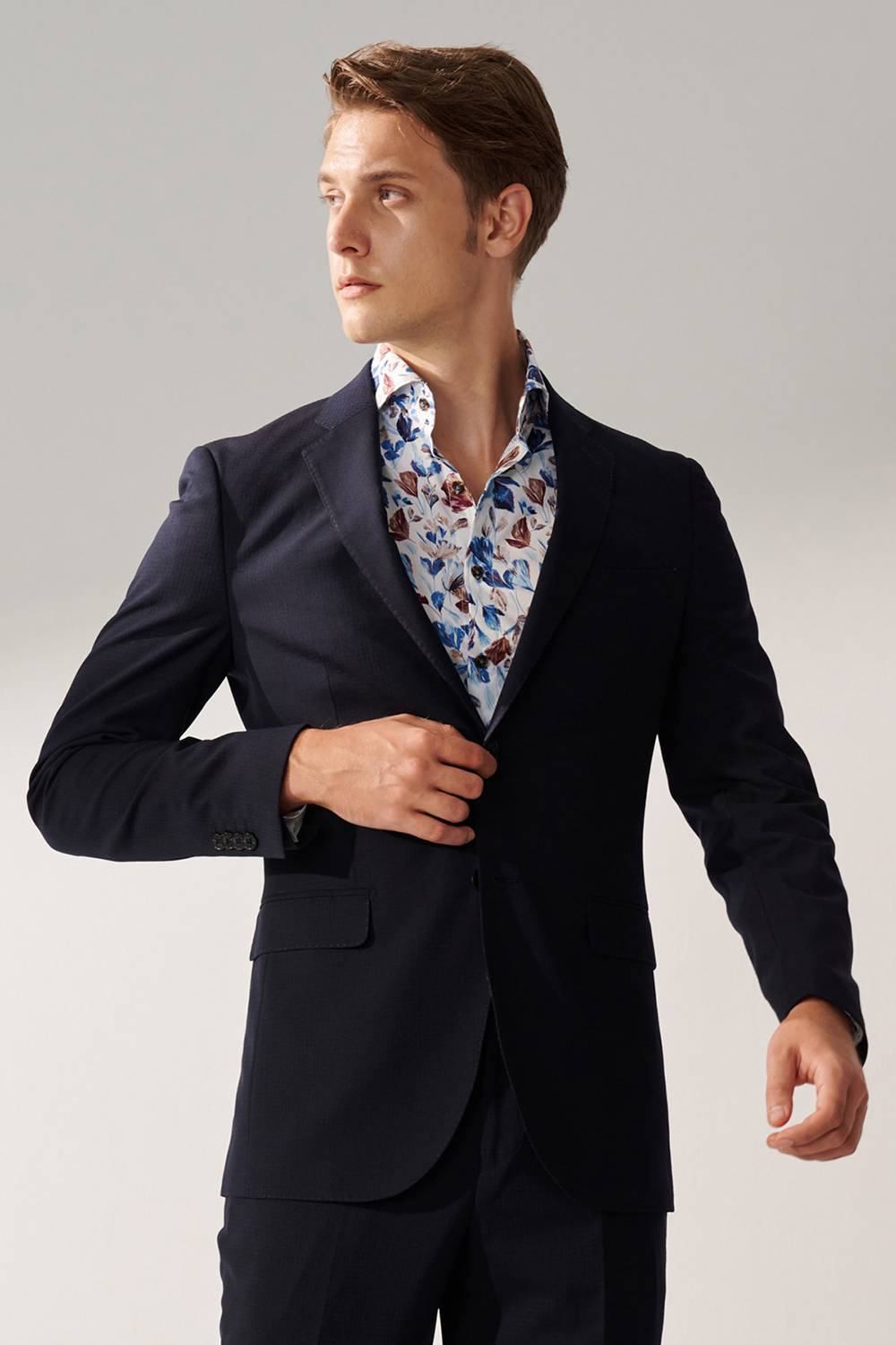 SST&C #Machine Washable Series  Navy Textured Tailored Suit Jacket | 00012409007_1