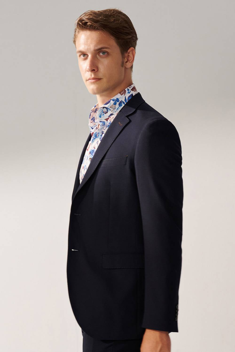 SST&C #Machine Washable Series  Navy Textured Tailored Suit Jacket | 00012409007_2
