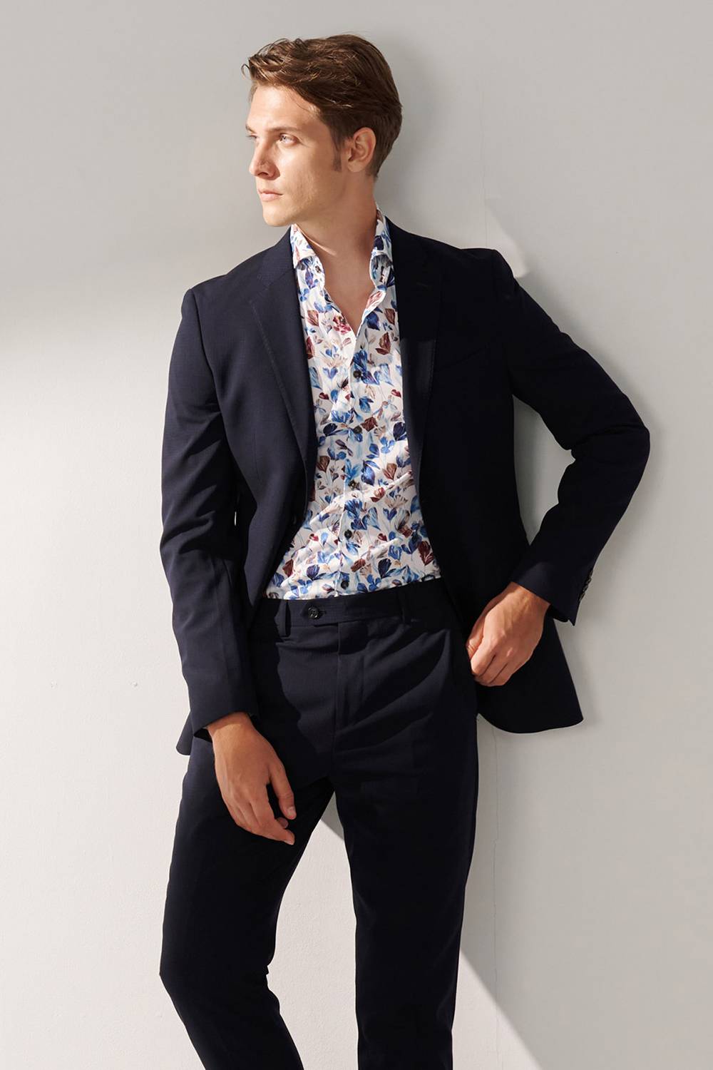 SST&C #Machine Washable Series  Navy Textured Tailored Suit Jacket | 00012409007_3