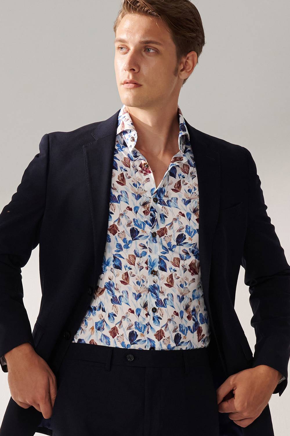 SST&C #Machine Washable Series  Navy Textured Tailored Suit Jacket | 00012409007_5