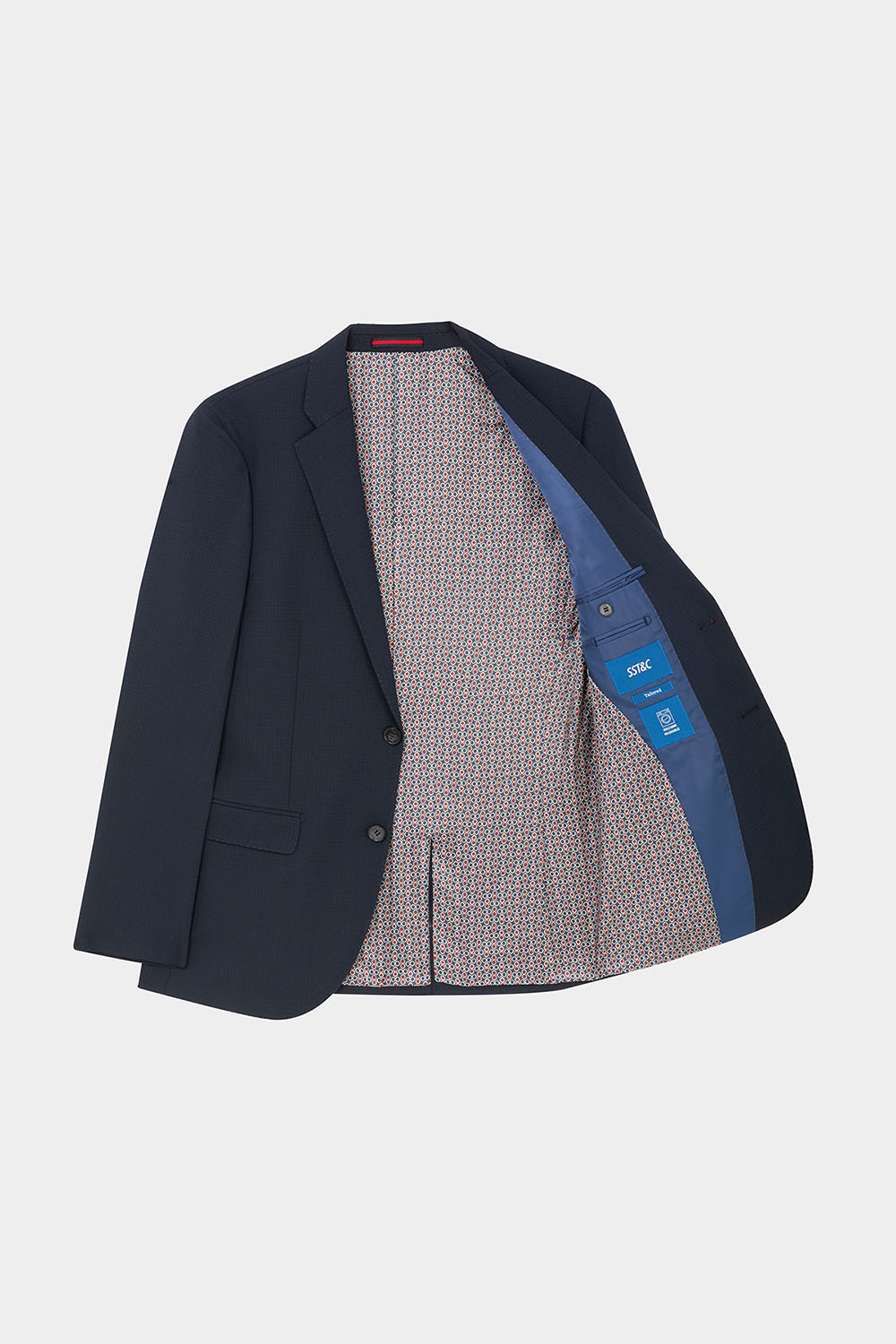 SST&C #Machine Washable Series  Navy Textured Tailored Suit Jacket | 00012409007_8