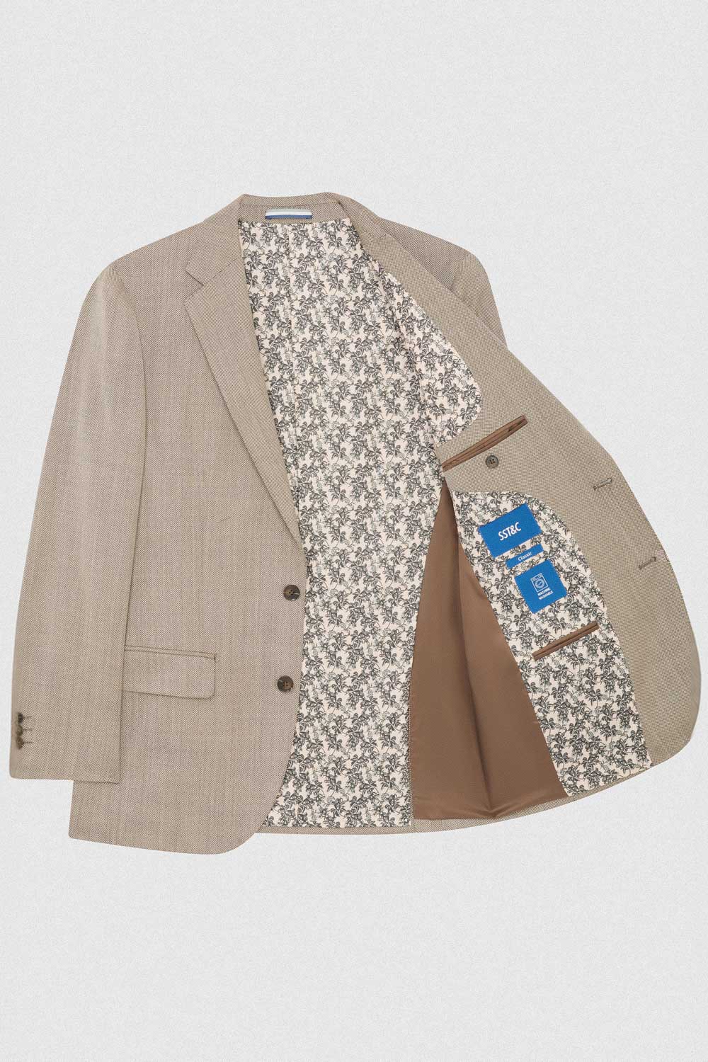 SST&C #Machine Washable Series  Light Brown Textured Classic Suit Jacket | 00012409008_8
