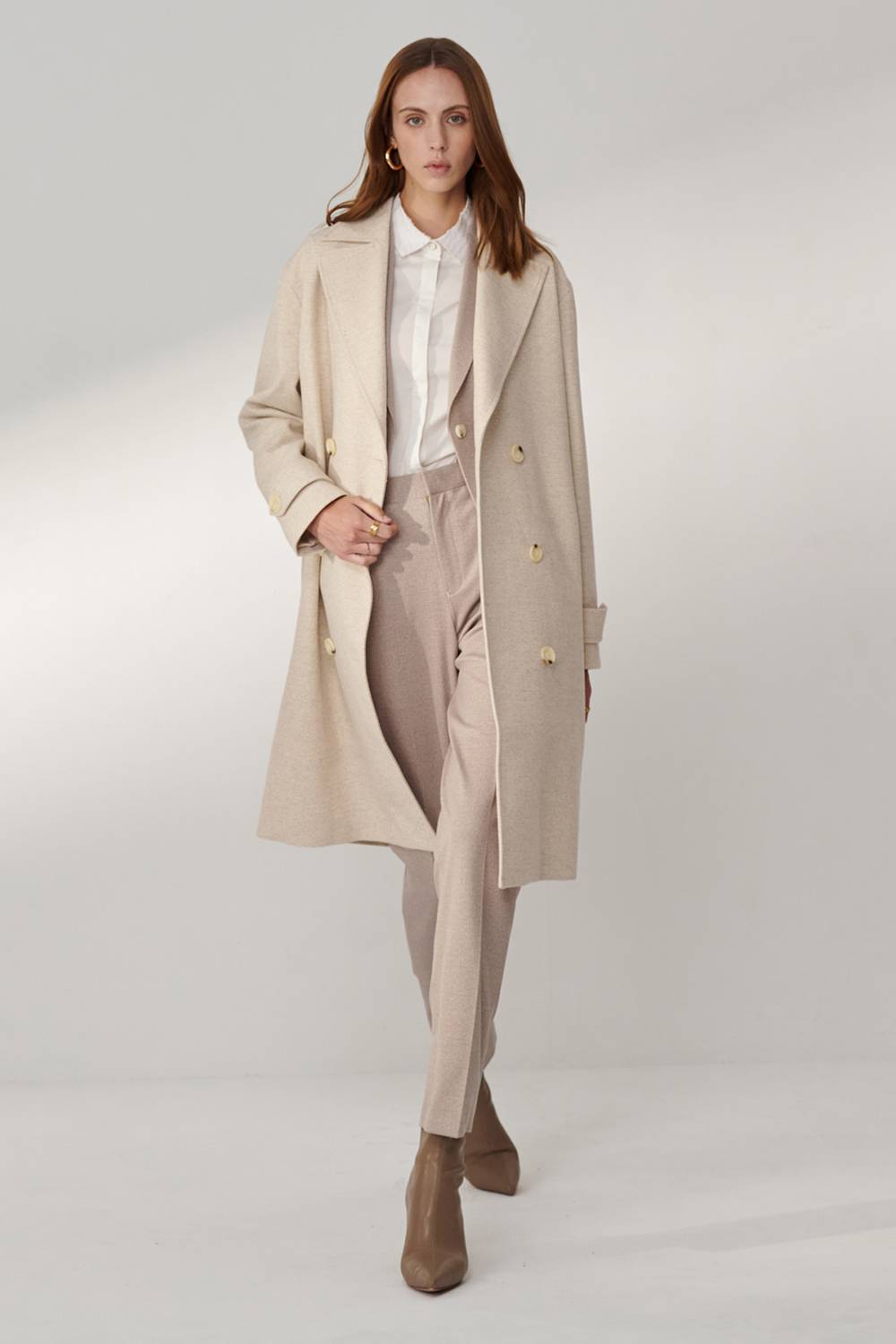 SST&C Light Khaki Twill Stretch-Knit Square-Neck Suit Jacket | 01012409001_4