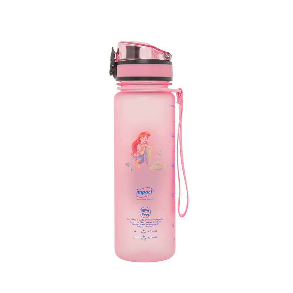 【DISNEY】小美人魚Tritan優質彈蓋提帶水壺500ml-粉色 IMDSB05PK_3