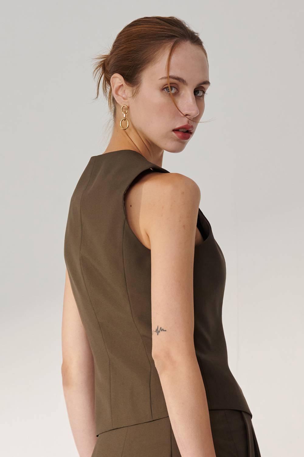 SST&C Green Khaki Suit Vest | 01032409007_6