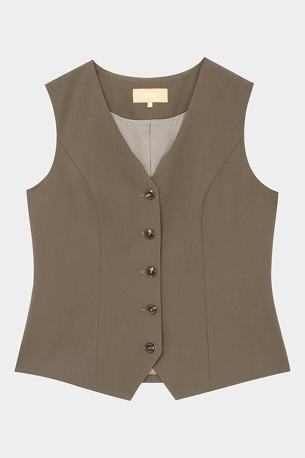 SST&C Green Khaki Suit Vest | 01032409007_7