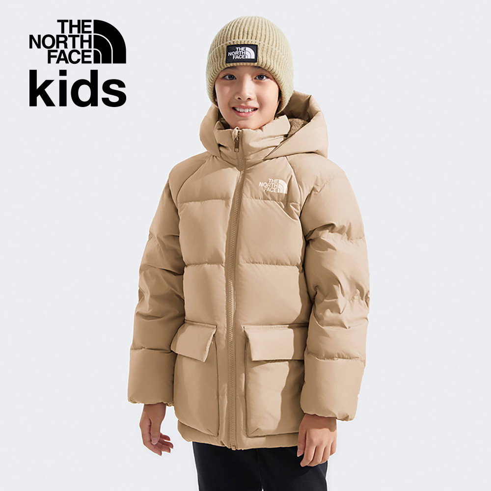 The North Face北面兒童卡其色DWR防潑水保暖連帽羽絨外套｜88UWLK5_7