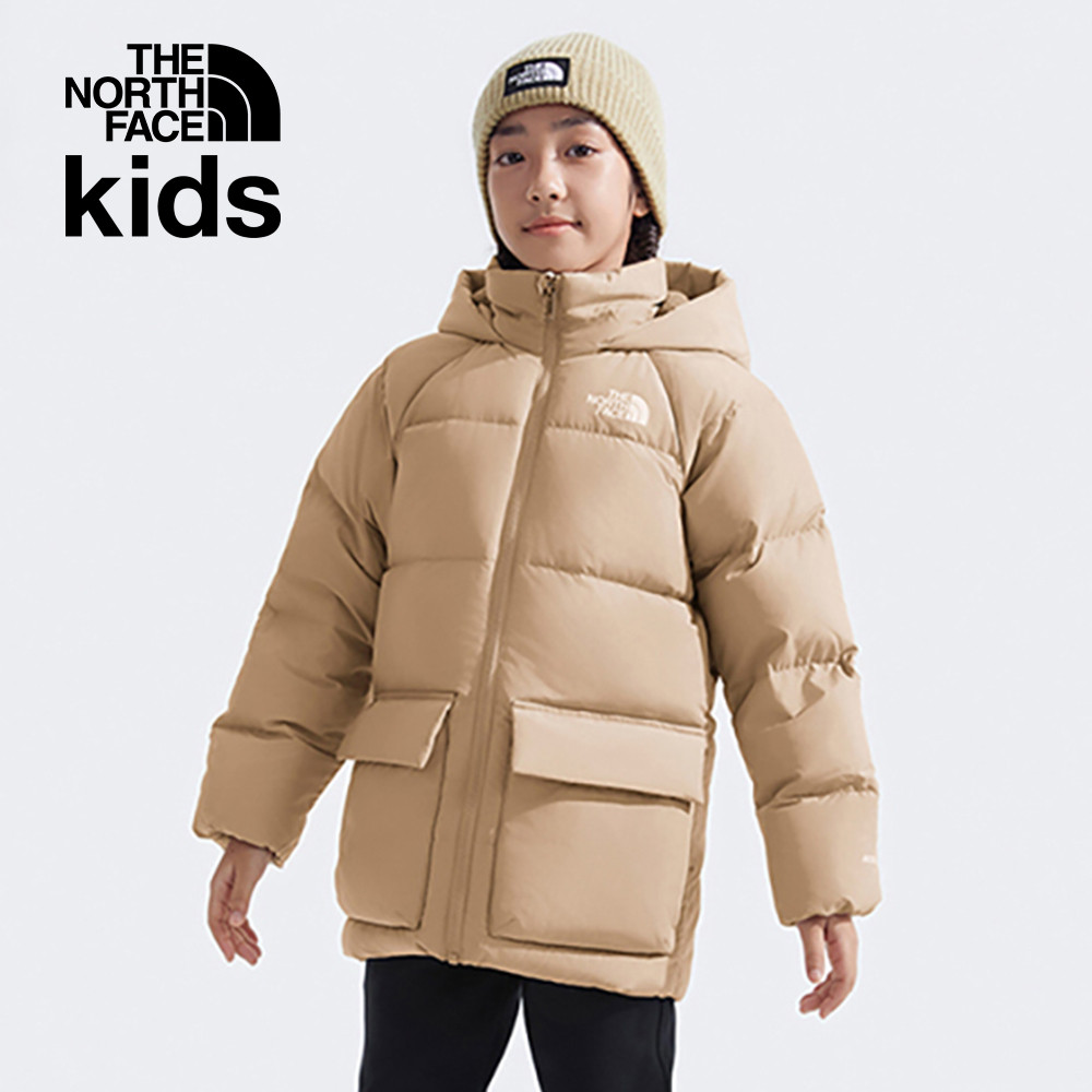 The North Face北面兒童卡其色DWR防潑水保暖連帽羽絨外套｜88UWLK5_9