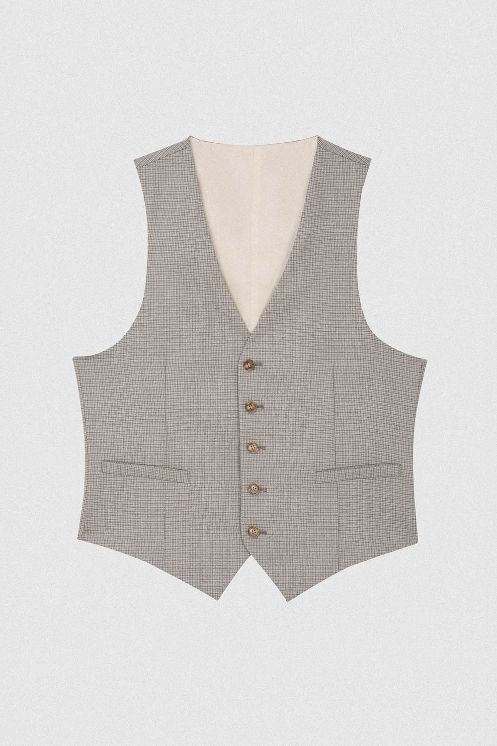 SST&C #Milan Series  Pink Check Pattern Slim Fit Suit Vest | 00032409001_5