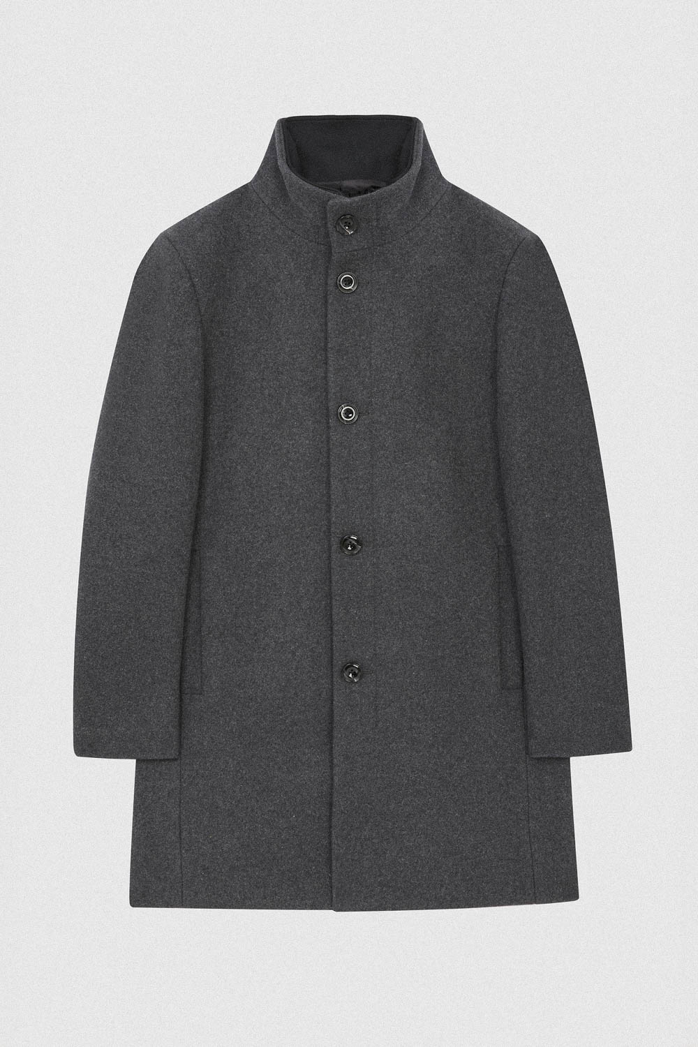 SST&C Gray Fake Two Piece Stand Collar Coat | 00132409002_6