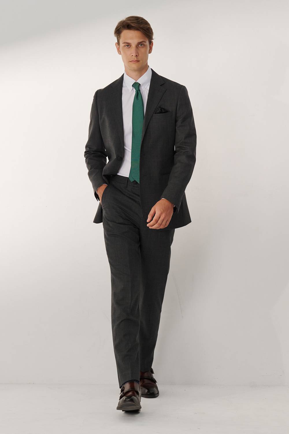 SST&C #Milan Series  Gray Slim Suit Trousers | 00022409003_3