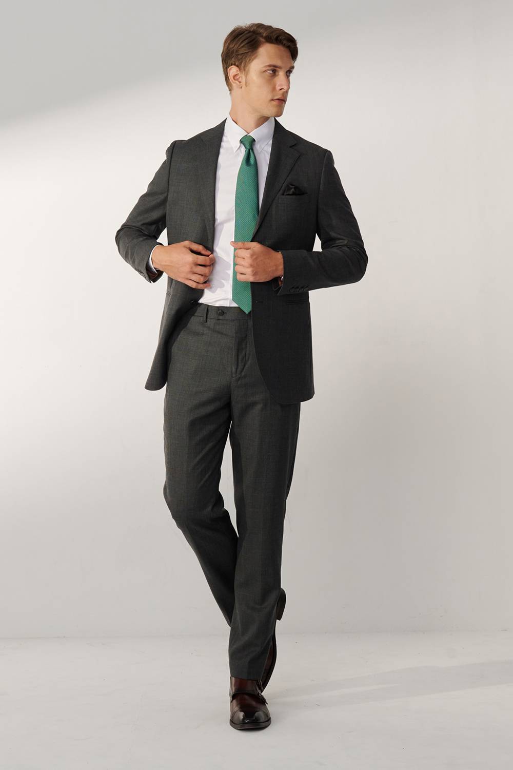 SST&C #Milan Series  Gray Slim Suit Trousers | 00022409003_4