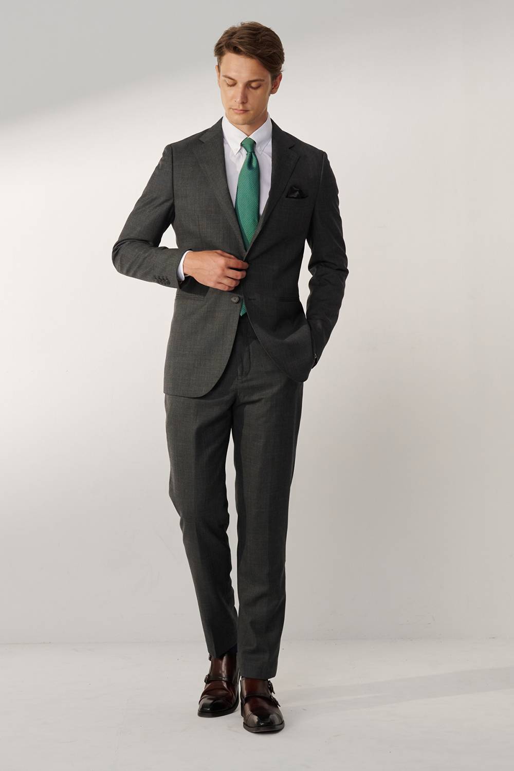 SST&C #Milan Series  Gray Slim Suit Trousers | 00022409003_5