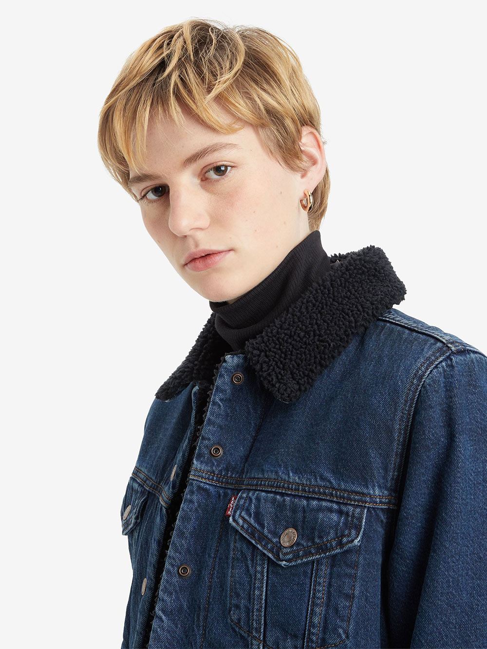 女款TYPE III SHERPA刷毛翻領三代丹寧牛仔外套 人氣新品_3