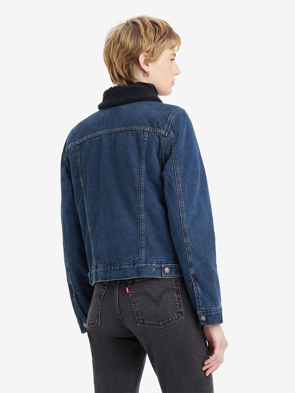 女款TYPE III SHERPA刷毛翻領三代丹寧牛仔外套 人氣新品_4