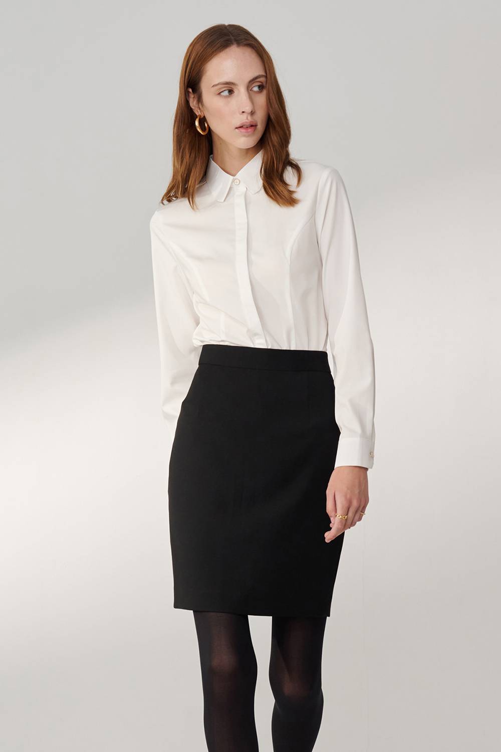 SST&C White Hexagon Collar Fitted Shirt | 01062409001_2