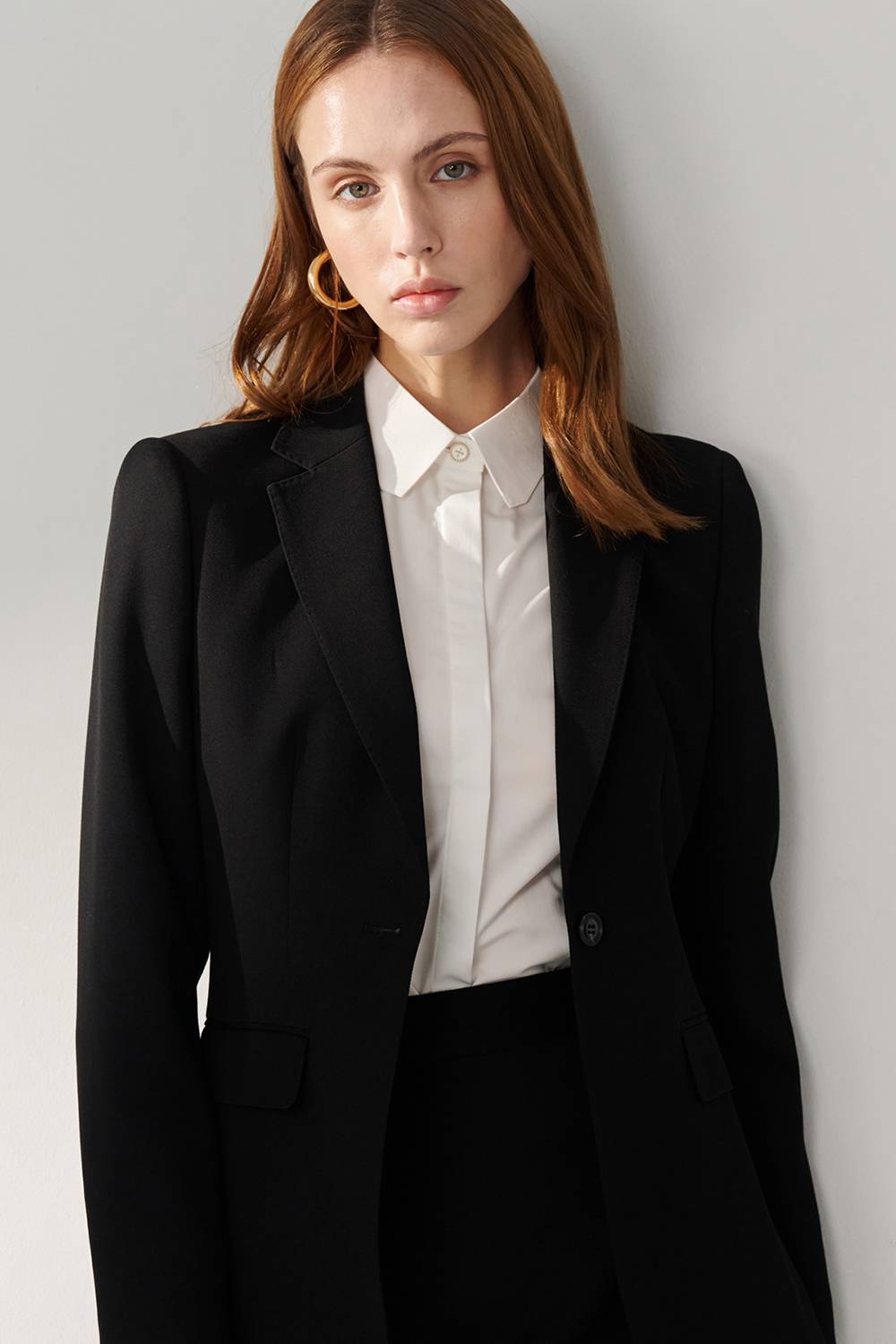 SST&C White Hexagon Collar Fitted Shirt | 01062409001_5