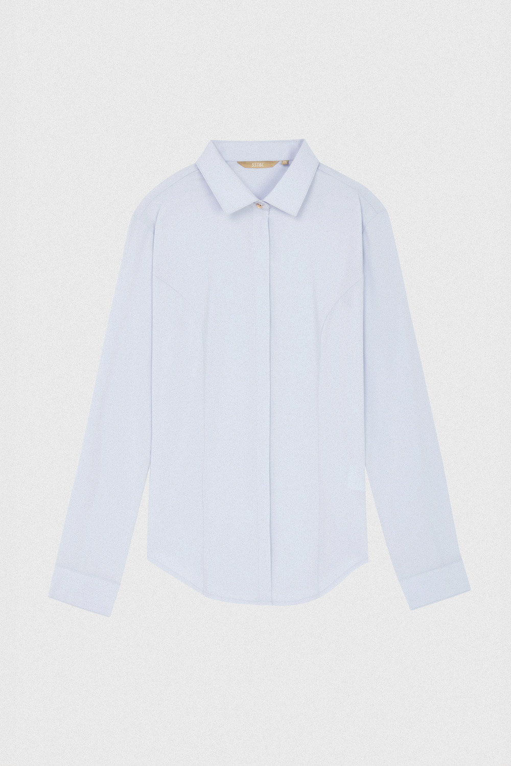 SST&C Light Gray Purple Square Collar Fitted Shirt | 01062409004_7