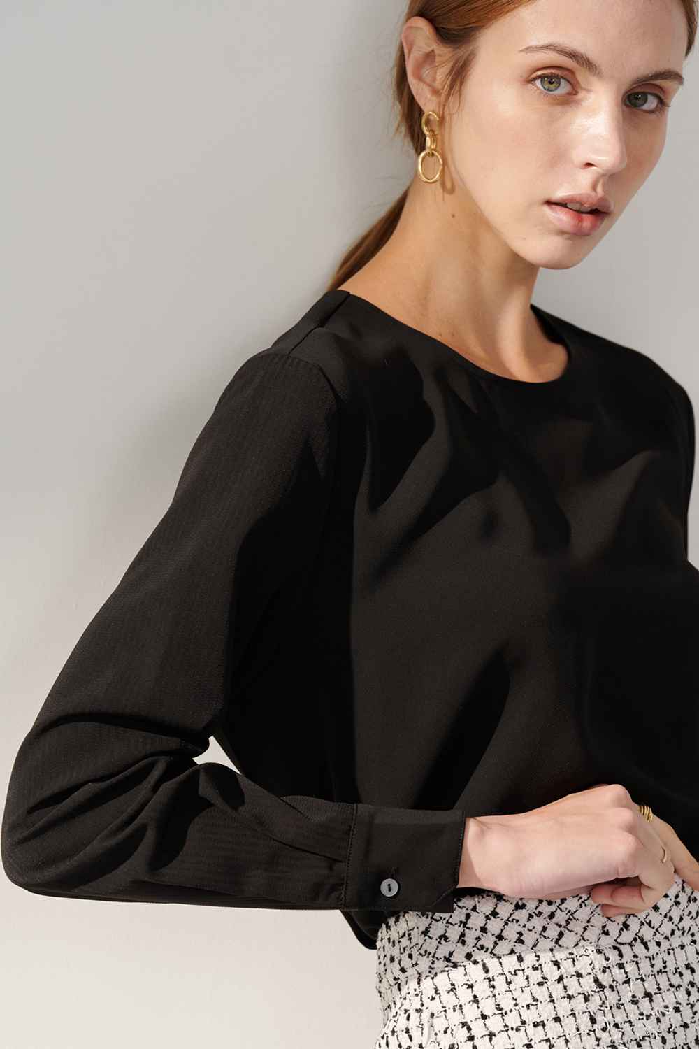 SST&C Black Round Neck Pullover With Sleeves | 01082409004_3