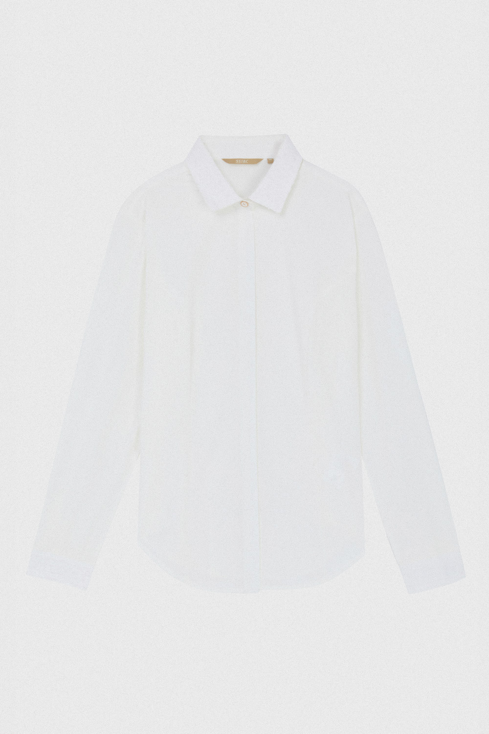 SST&C White Patchwork Square Collar Fitted Shirt | 01062409003_6