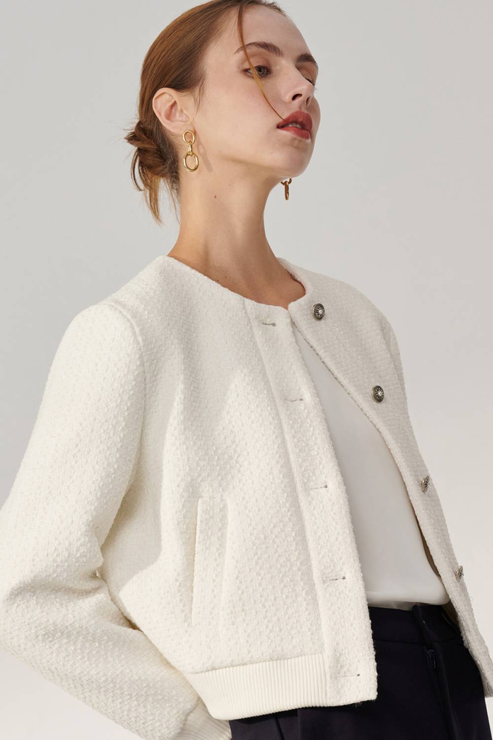 SST&C White Baseball Style Jacket | 01122409001_3