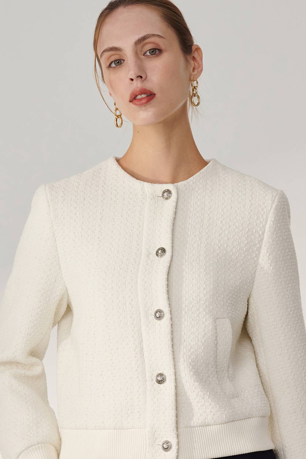 SST&C White Baseball Style Jacket | 01122409001_4